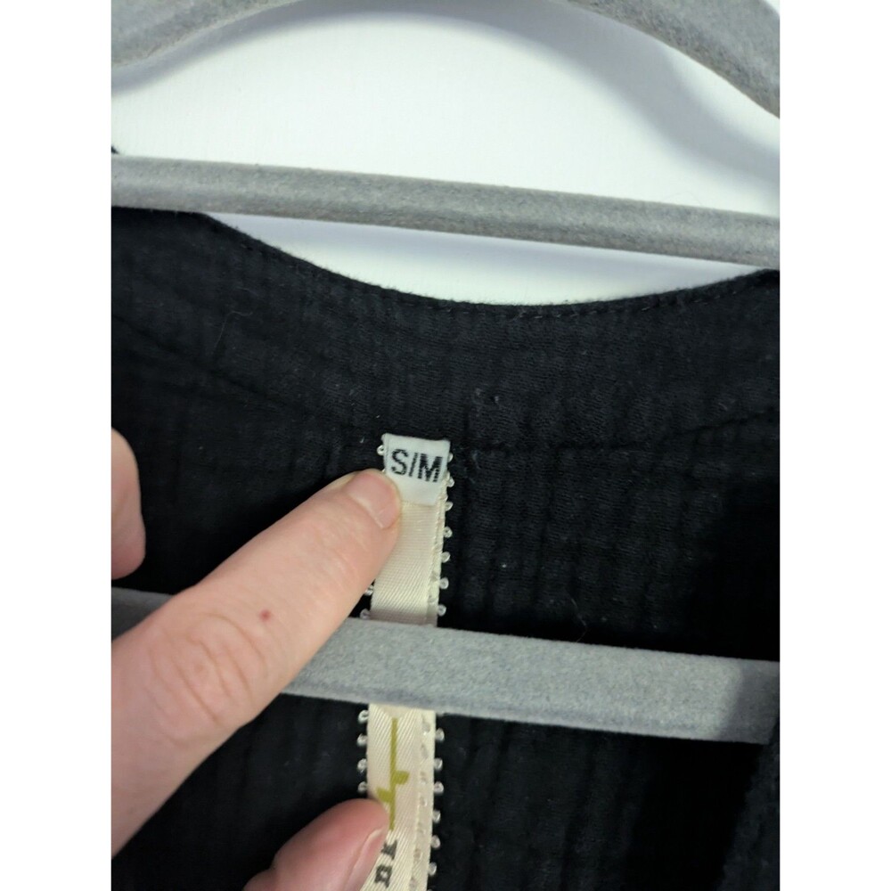 Uncle Frank Dress Mini Sleeveless Black Small/Medium 100% Cotton Gauze Vneck - Picture 6 of 6